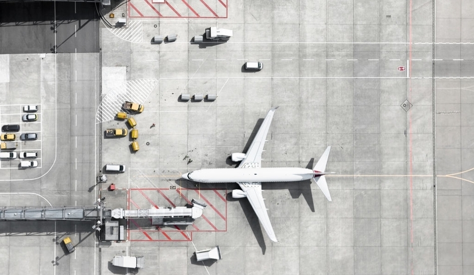 Aerial view airplane